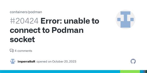 4 in a <strong>Podman</strong> 3. . Podman error cannot overwrite connection